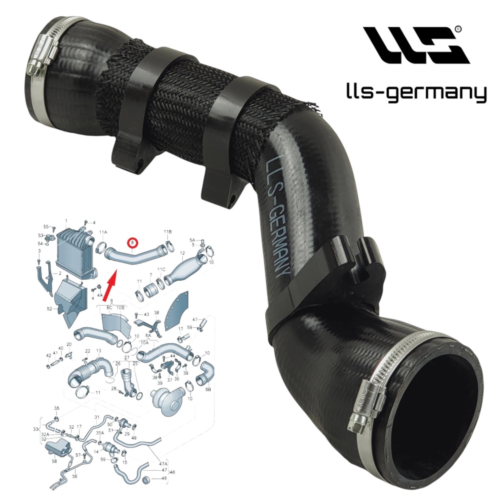 Turbo Charge Air Hose for SKODA Octavia Combi 1.8T RS 06A145708AB 8L0145838P