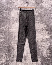 Commando Leggings Small Womens Gray Reptile Faux Leather Snake Skin