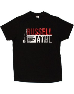 RUSSELL ATHLETIC Herren Grafik T-Shirt Oberteil Small schwarz Baumwolle AG04
