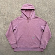 Carhartt Hoodie Sweatshirt Women  s Large 12/14 Relaxed Fit Pink Work 102790 668