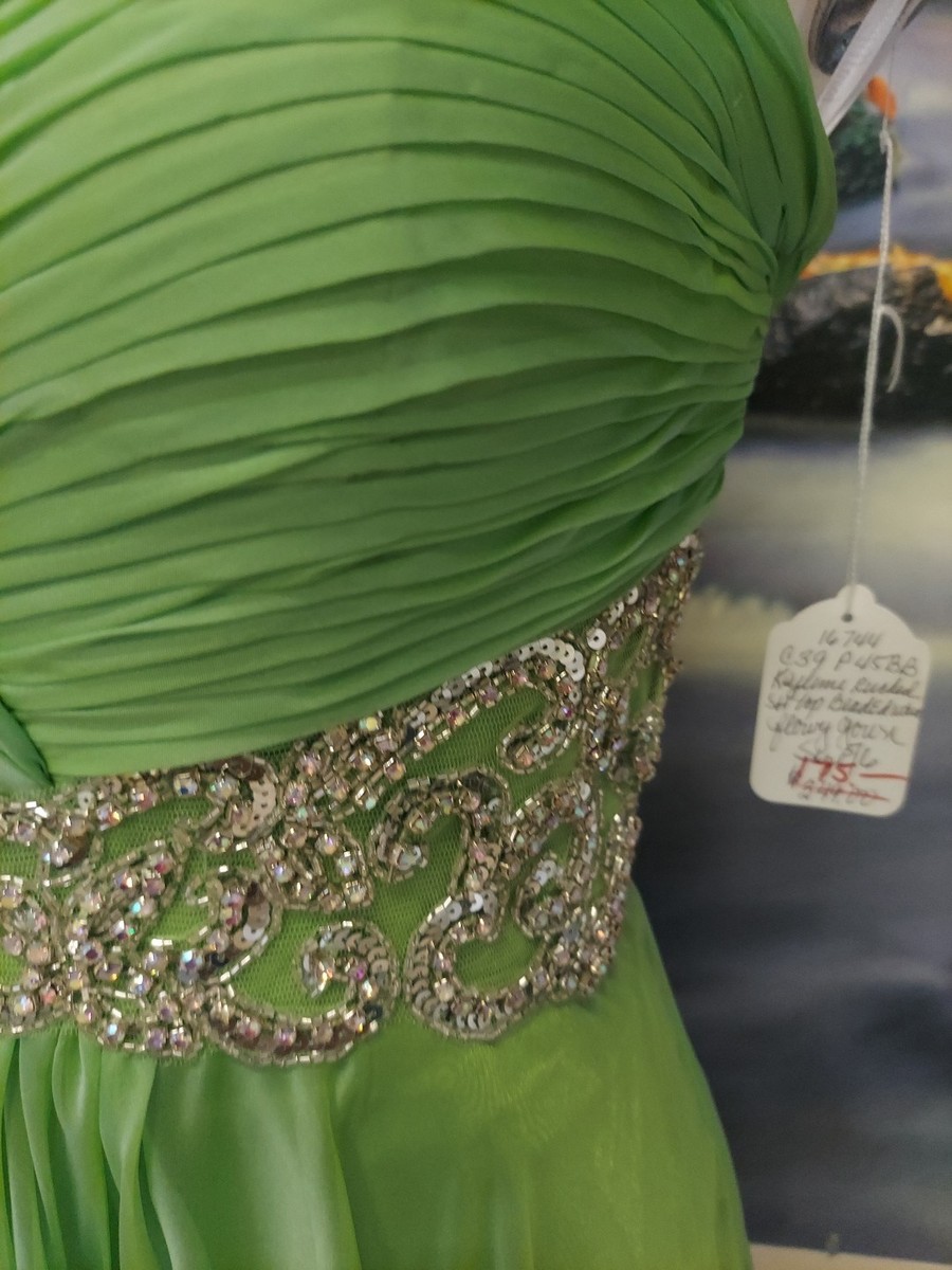 Tiffany Size5/6 Keylime Vcup Gemwiast Prom Dress Openback View 4