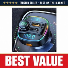 Bluetooth 5.0 FM Transmitter Car Kit Handsfree MP3 Player 22.5W USB Fast Charger