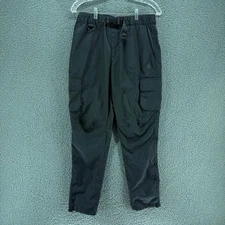 Ninth Hall Tactical Pants Mens S Black Cargo Pockets Elastic Waist Belted