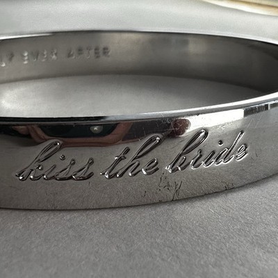 Kate Spade Silver Bangle Bracelet Happily Ever After Kiss The Bride Quotes