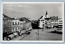 Kromeriz Zlín Czech Republic Postcard Masarykovo Street 1940 RPPC Photo