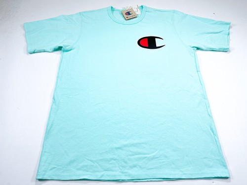 Champion Shirt Gr. 2XL bestickt Grafik Logo Schriftzug Aqua Blau NEU Neu mit Etikett - Bild 2 von 6