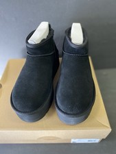 UGG Women's Classic Ultra Mini Platform Black Boots 1135092