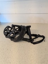 Basket Muzzle Snout Size Large Black Dog Soft Silicone