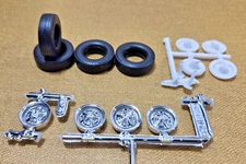 MPC 1967 Pontiac GTO  STOCK WHEELS & TIRES   1/25 scale NEW Model Kit PARTS