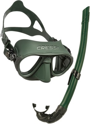 Cressi Calibro Mask and Corsica Snorkel, Green