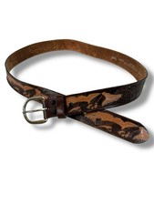 Vintage 70's Wrangler TOOLED Belt, Brown Leather, EAGLE ,Cowboy, WESTERN, Sz 40