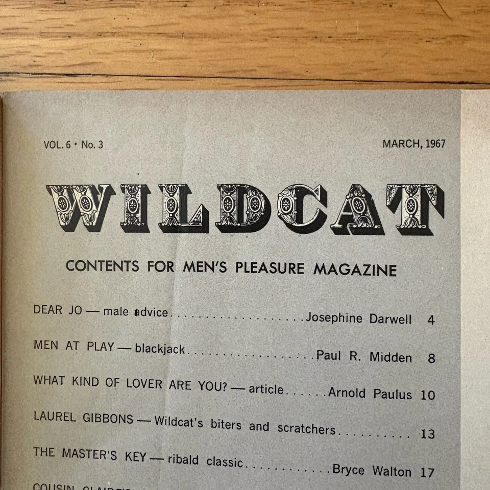 Wildcat Magazine March 1967 Pinup Vintage 1960s RARE - Image 2 of 3