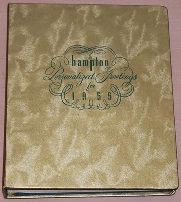 1955 HAMPTON PERSONALIZED GREETINGS, CHRISTMAS SALESMAN SAMPLE CARD BINDER