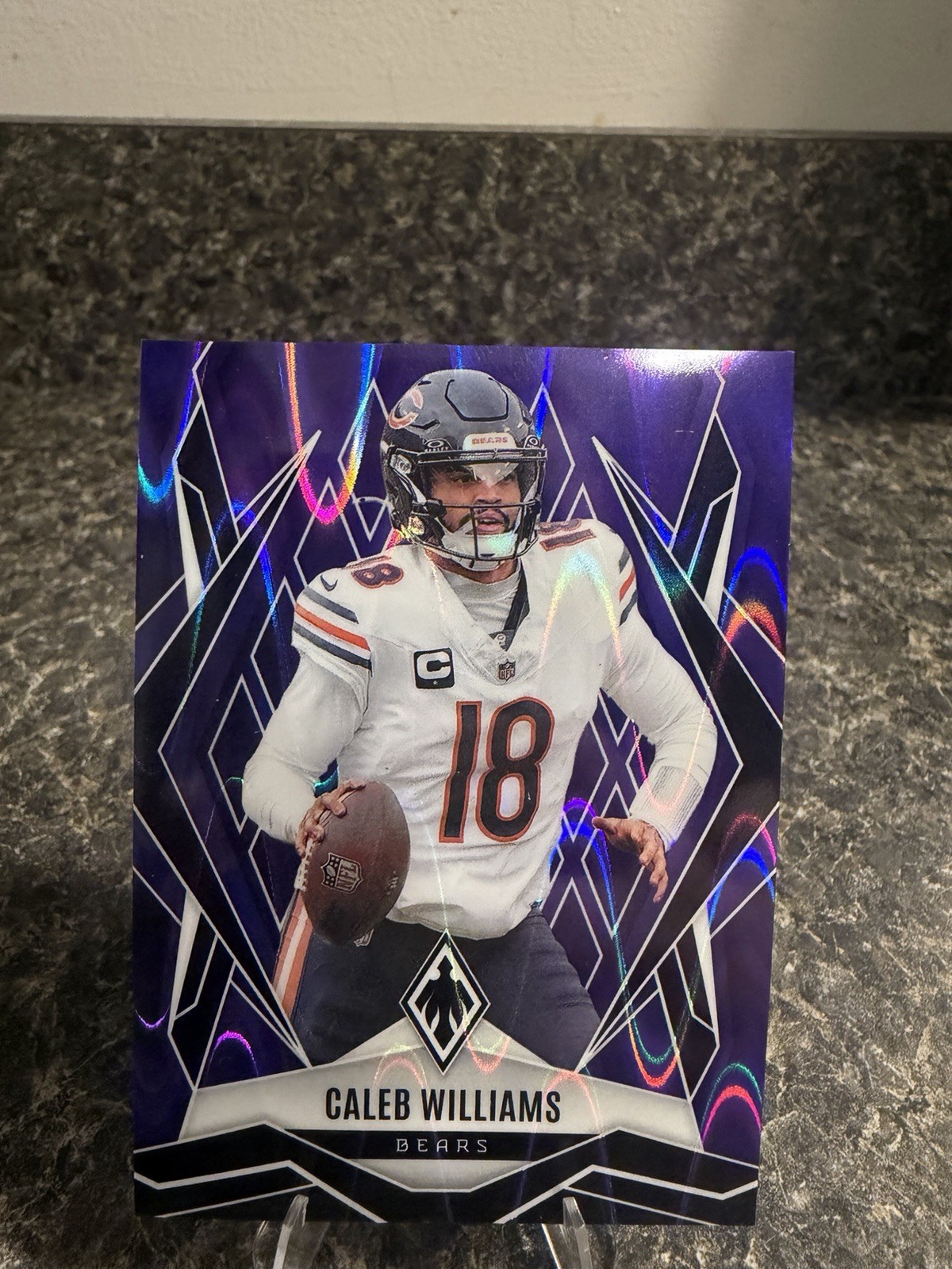 Caleb Williams 2025 Panini Phoenix Purple Seismic Prizm #11 Chicago Bears #2/49