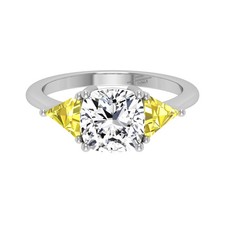 18K White Gold Lab Grown Diamond Trilogy Enga...