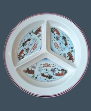 Villeroy & Boch Naif Christmas Divided 3 Section Plate 12" Vitro-Porcelain