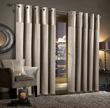 Crushed Velvet Ring Top Curtains 66x90 2 Panels In Colour Mink