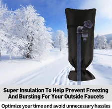 2 Pack Long Outdoor Faucet Cover for Winter - 25"x 11" Reusable Waterproof Wi...