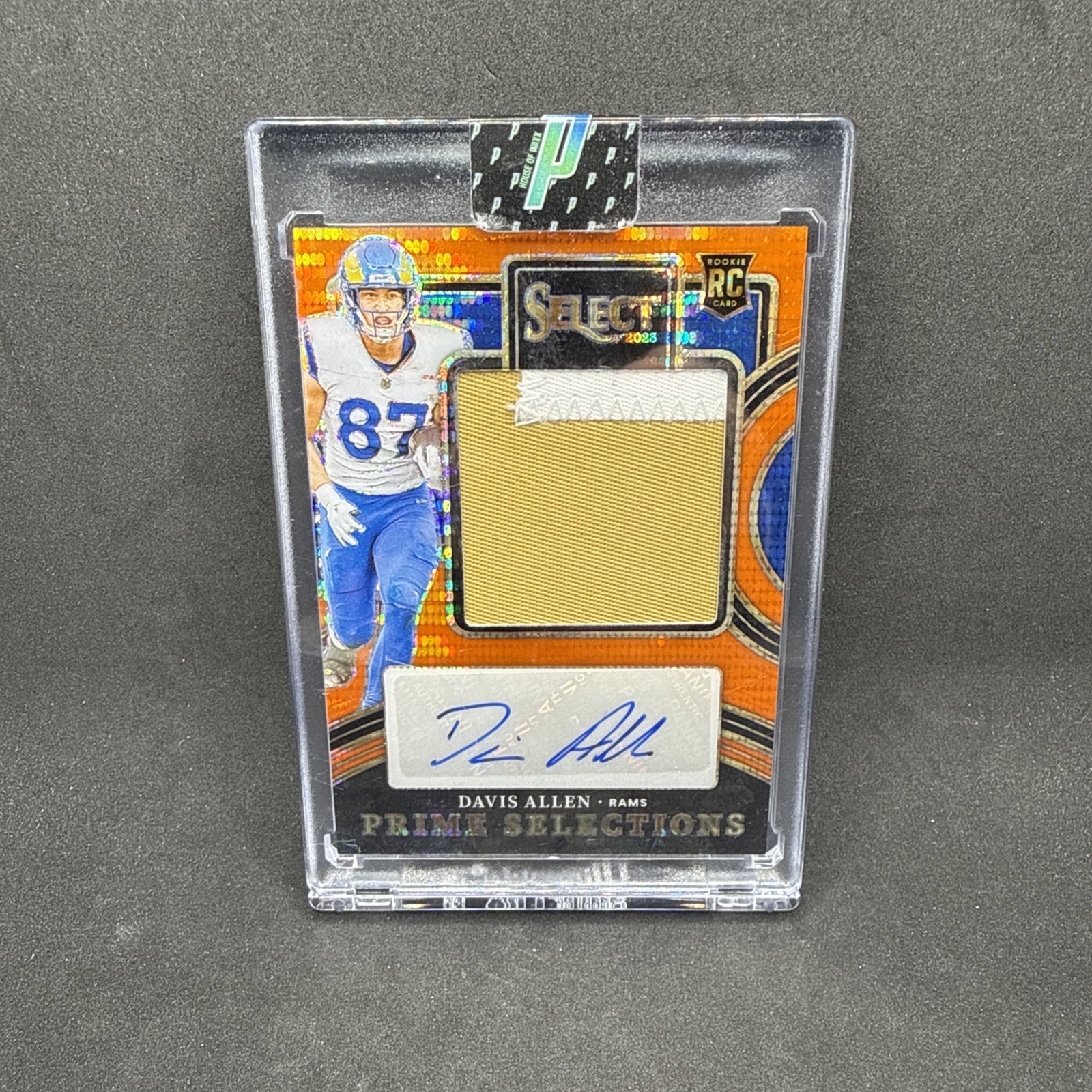 Davis Allen Panini Select Prime Selections Signatures #PSDAL Neon Orange Pulsar