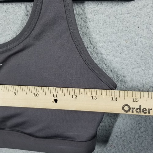 Nike Sport BH klein grau Racerback Logo Damen Sport Fitness Laufen Yoga Oberteil - Bild 5 von 8