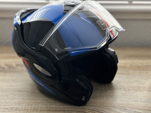 Motorcycle Helmet Scorpion Exo Tech FORZA Silver Red Blue Flip-Up Openable - Picture 7 of 15
