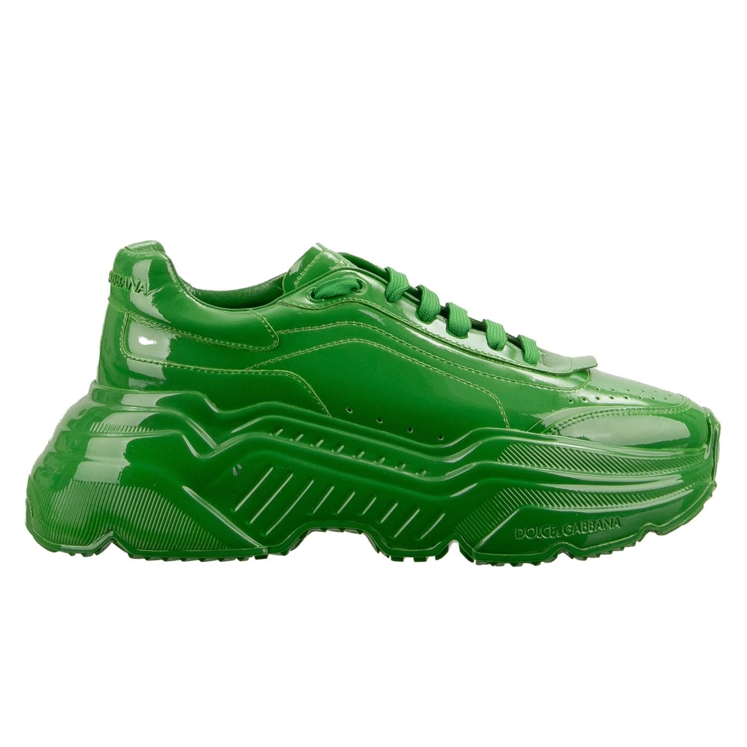Dolce & Gabbana Dg Logo Uomo Vernice Pelle Sneakers Daymaster Verde 44 UK 10 US