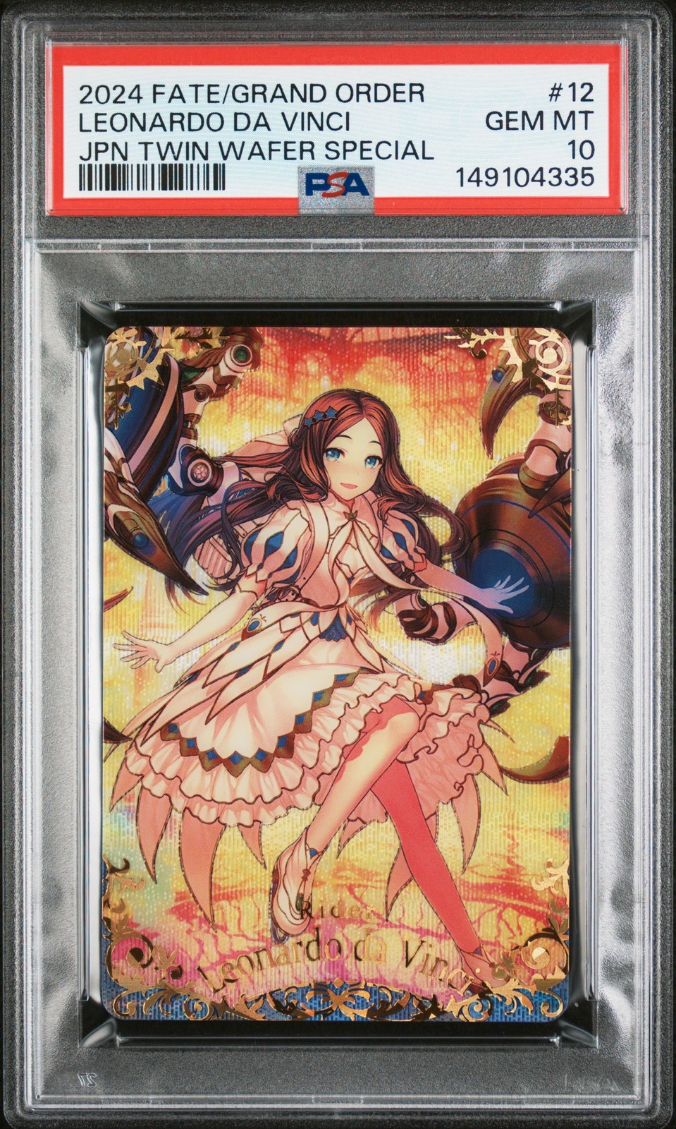 2024 FATE/GRAND ORDER JAPANESE TWIN WAFERS SPECIAL #12 LEONARDO DA VINCI PSA 10