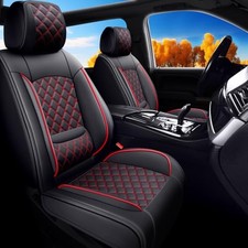 Waterproof Front Seat Covers for Ford Escape 2001-2025, Black/Red, Airbag Safe