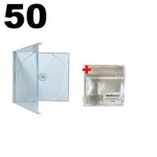 50 STANDARD White Color CD Jewel Case  100 OPP Bags