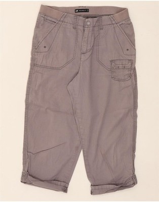 Lee Damen Relaxed Fit Cargo Capri Hose US 10 Large W30 L20 Grau TS19