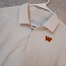 Washington Commanders Polo Shirt Mens Small Nike On Field Dri Fit Snap Logo NFL
