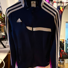 adidas Men s Track Jacket S 34-36 Navy/White/Pink Full Zip Pockets