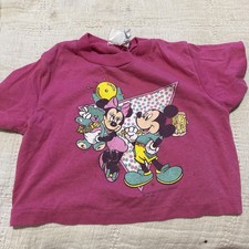 Vintage Rainbow Glitter Mickey  Minnie T-shirt SZ 5-6