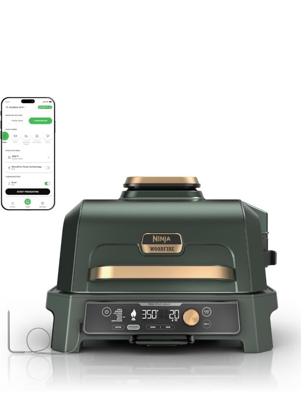Ninja Woodfire Pro Connect XL Outdoor Grill & Smoker | Bluetooth, App Enabled |
