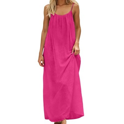 Sleeveless Open Back Maxi Dress Loose Fit Casual Home Loungewear Robe