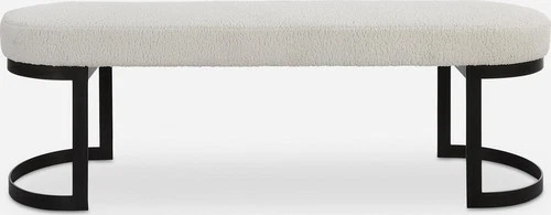 Uttermost 23817 Infinity 60"W Iron Framed Polyester Bench - White - Picture 6 of 6