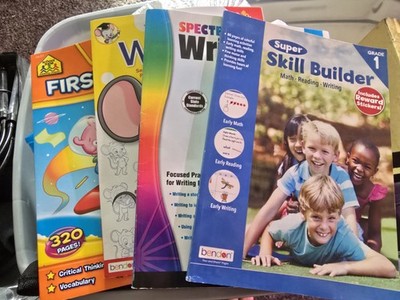 Lot Of 4 First Grade Skills Building Books For Math, Reading And Writing