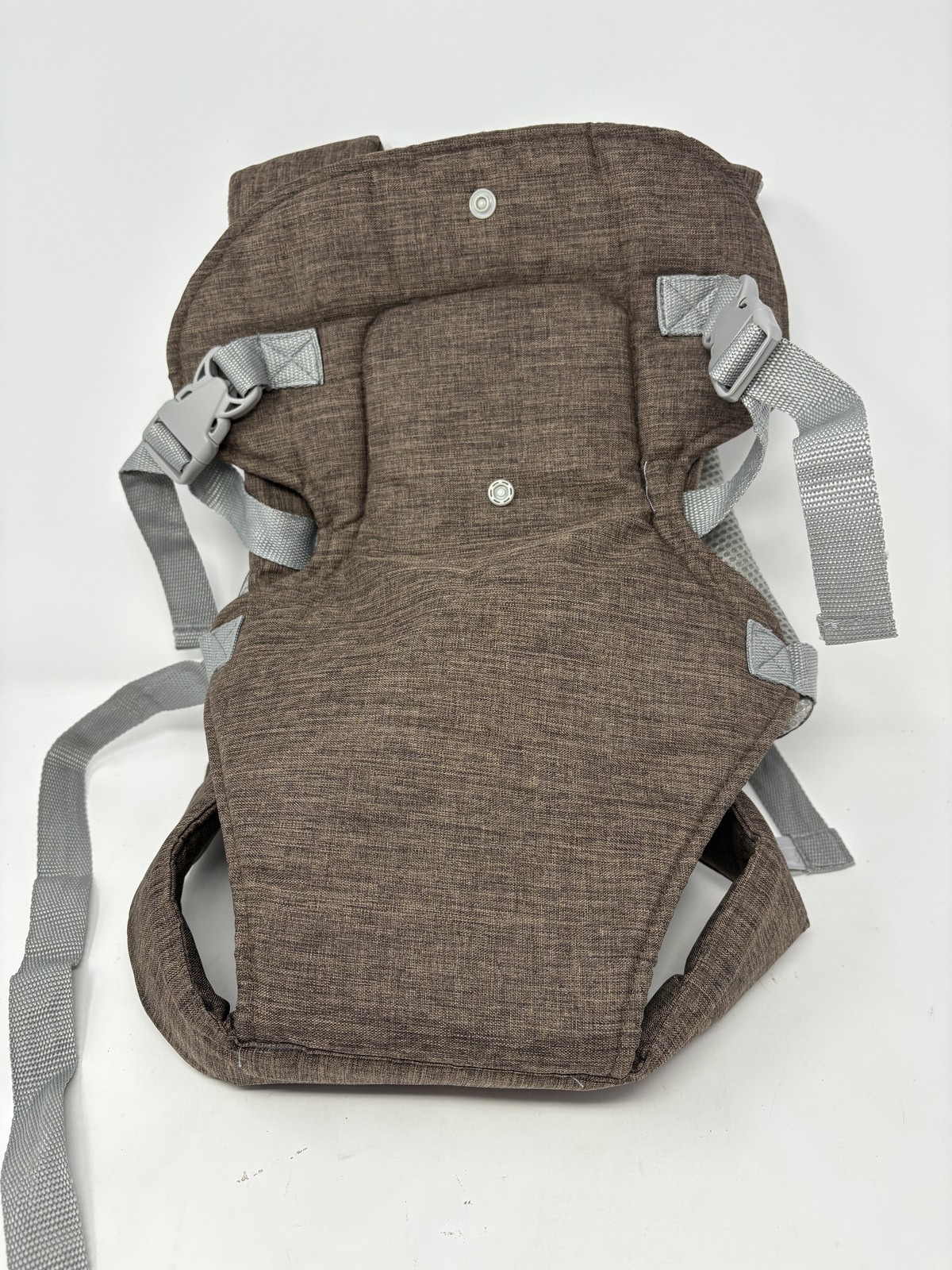 Baby Carrier Infant One Size Brown Gray Adjustable Soft Structured Ergonomic