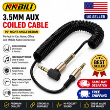 3.5mm Male to Male AUX Cable Cord L-Shaped Right Angle Car Audio Headphone Lot
