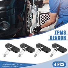 4 Pcs 9681102280 Tire Pressure Monitoring System Sensor 433MHz for Jaguar XF