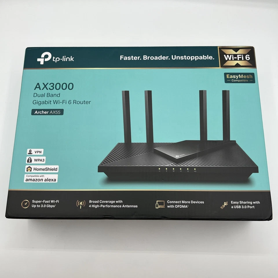 TP-Link Dual-Band AX3000 Wi-Fi 6 Router Archer AX55 Wireless Gigabit Router - Image 3 of 4