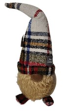 Holiday Time Christmas Gnome Plaid Hat Festive Decor 23 Inch Tall Rustic Design