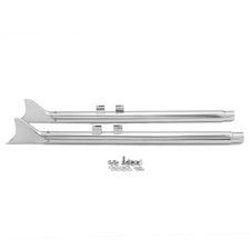 Chrome 39" Fishtail Slip on Exhaust Pipes for Harley Electra Glide Touring 95-16