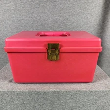 Vintage 1970's Wil-Hold Wilson Pink Sewing Box w/ Removable Tray - Retro