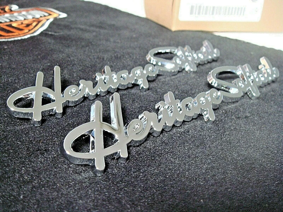 Juego guardabarros Harley Emblems Heritage Softail cromado 14142-86A V-Twin 38-6671 Q2 Foto 3 de 4