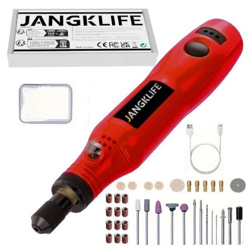 Kit strumenti rotanti senza fili USB penna per incisione lavorazione del legno fai da te per gioielli metallo vetro - Foto 14 di 16