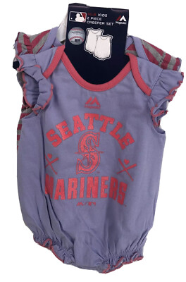 NWT MLB Seattle Mariners Toddler Infant Creeper Set PC 0-3 6-9 Month  NEW