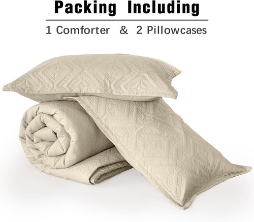 WONGS BEDDING Boho Geometric Textured Comforter Sets Queen King Reversible Soft - Picture 31 of 47