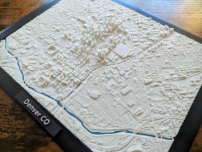 Denver Colorado USA 3D City Map Custom 3D Street Map City Poster Print