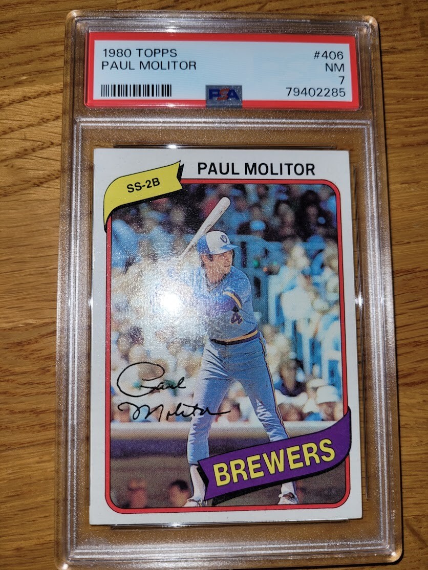 1980 Vintage Topps # 406 Paul Molitor Brewers HOF PSA 7 NM 1/2 OFF FAST SHIPPING